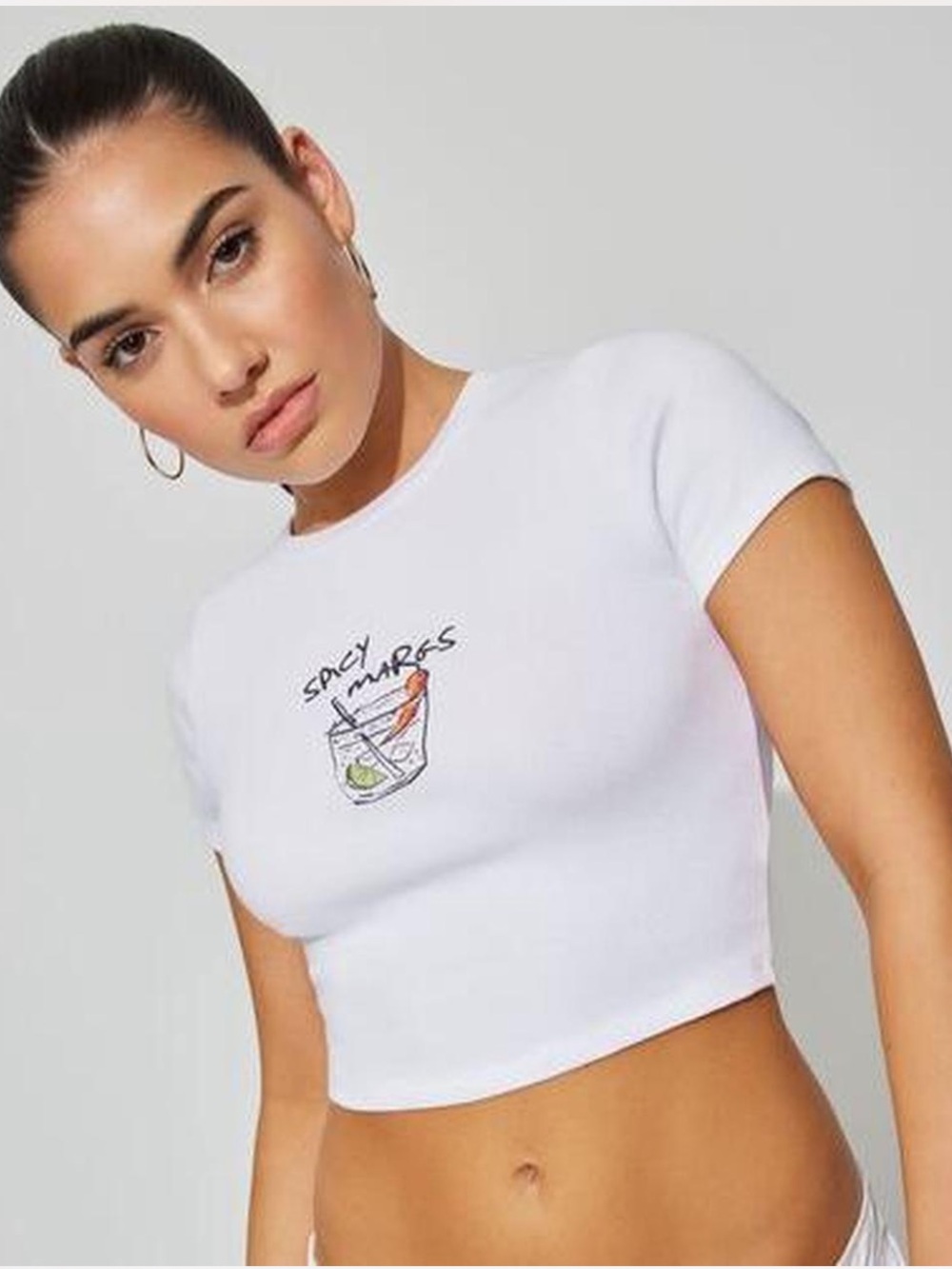 Garage White 'Spicy Margs' Graphic Crop Tee